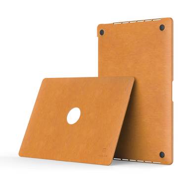 Levelo Gevena Leather MacBook Pro 16" Cover, Secure and Lightweight, Silicone Bottom Base, Precise Cutouts, Ultra Slim - Brown