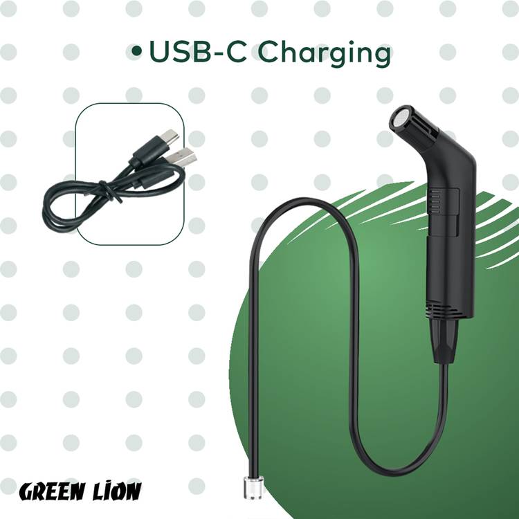 Green Lion Compact Bidet Sprayer for Travel with 800mAh Battery Capacity, Type-C Charging Port, 2-3 Hours Charging Time, 30 Minutes Working Time, 1.2m Hose Length - Black