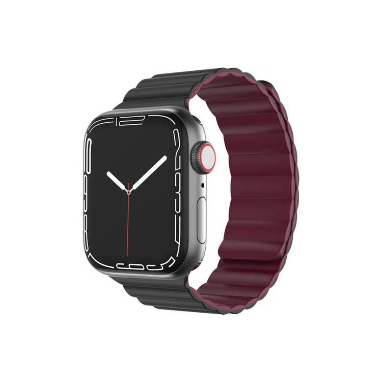 Green Lion Leather Link Watch Strap For Apple Watch 42/44/45/49MM - Black/Red
