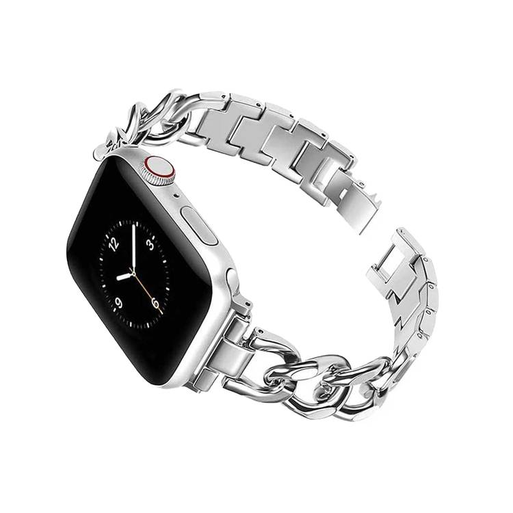 Green Lion Bella Watch Band for Apple Watch 42/44/45/49mm, Stainless Steel Material, High Grade Material, Comfortable to Wear, Designed for Women - Silver