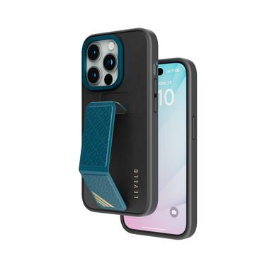 Levelo Morphix Leather Case for iPhone 15 Pro Max with Ki...