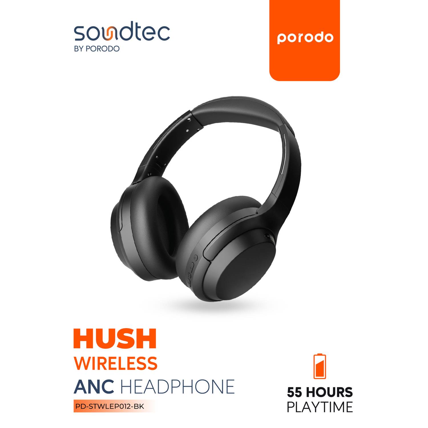 Shop Porodo Soundtec Hush Wireless Over-Ear ANC Headphone Shop Porodo Soundtec Hush Wireless Over-Ear ANC Headphone