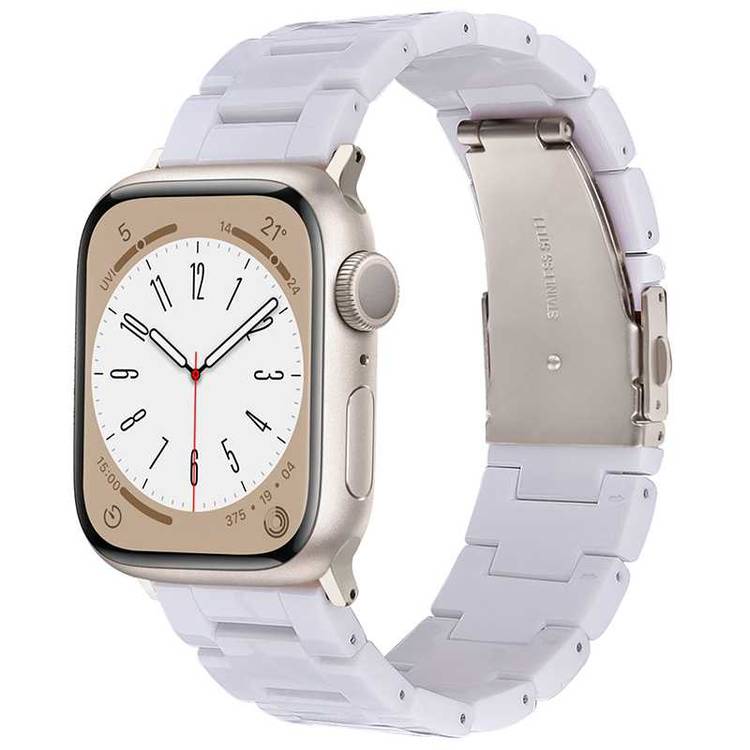 Green Lion Resin Watch Band For Apple Watch 42/44/45/49MM - White/Brown