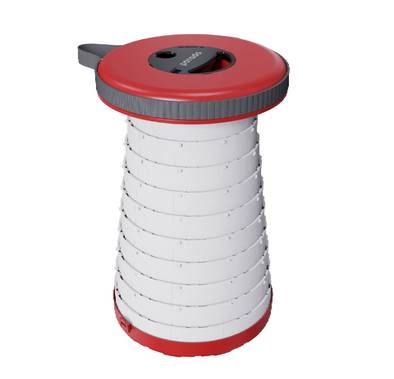 Porodo Camping Telescopic LED (White/Yellow) Stool - Red