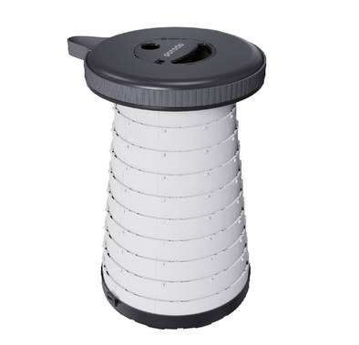 Porodo Camping Telescopic LED (White/Yellow) Stool - Black