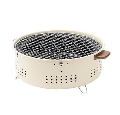 Porodo Lifestyle Camping Mini Outdoor Round BBQ/Charcoal Grill - Light Brown