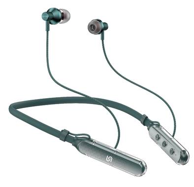 Porodo Soundtec SV Pro Neckband Earphones ENC with 5 Voice Effect Modes, Magnetic Earbuds, 250mAh Battery Capacity, Up to 30 Hours Playtime - Green