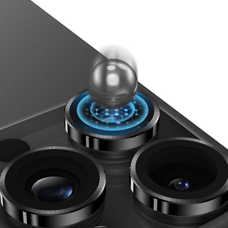 Green Lion Classic Camera Lens for iPhone 15 Pro/15 Pro Max, 9H Hardness, 360° Protection, Anti-Fingerprint & Anti-Reflective, Seamless Fit, Ultra Thin Design - Titanium