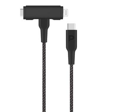 Powerology 1.2m/4ft Braided Cable USB-C to USB-C and Ligh...