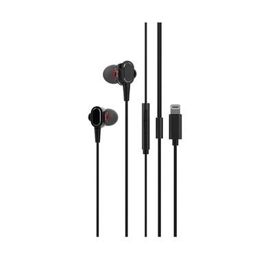 Green Lion Echo Stereo Wired Earphones with Control Buttons, Built-in Microphone, 95dB Sensitivity, Super Lightweight, User Friendly - Black