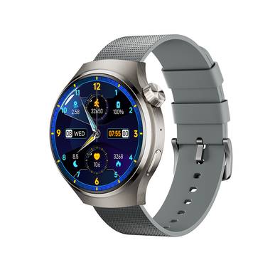 Porodo Sfera Smart Watch with 1.43 Inches AMOLED Full Touch Screen, Comprehensive Health Monitoring, IP67 Water Resistant Level, Real-time Notifications, Watch Finder Feature, Bluetooth Calling, 7-15 Days Working Time - Silver