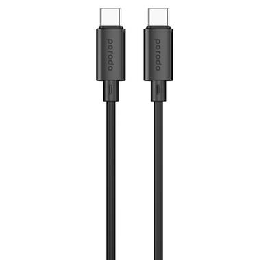 Porodo Blue Cable with PD60W USB-C To USB-C Connector, Fa...