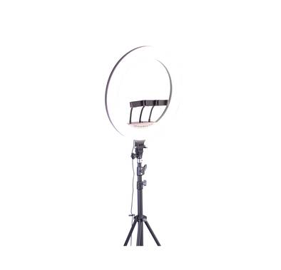 Green Lion GLR-22 LED Ring Light with Remote Control, Stepless Dimming, 360° Rotation, Adjustable Tripod, 480 LED Lamp Beads, Endless Light Gear - Black