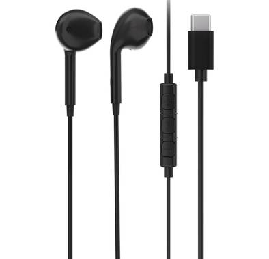 Powerology Stereo USB-C Earphones  - Black
