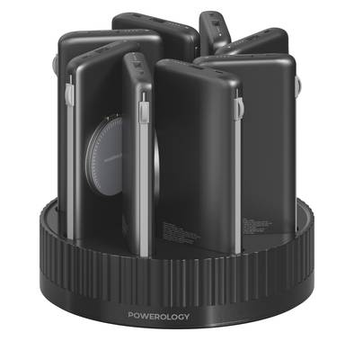 Powerology 8-in-1 Power Station with 10000mAh Capacity, 2...