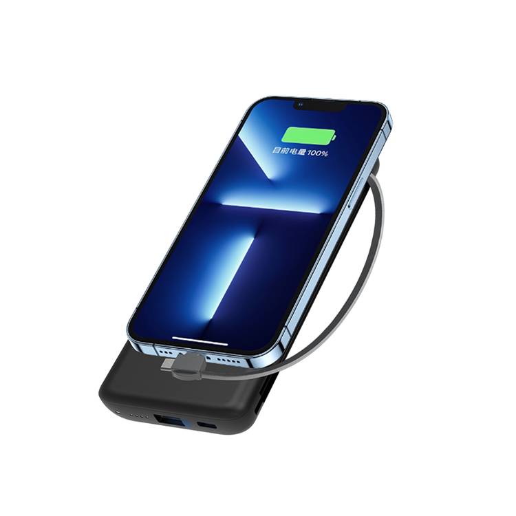 Powerology 8-in-1 Power Station with 10000mAh Capacity, 20W Power Delivery, Quick Charge, Wireless Charging Compatibility, Type C & Lightning Built in Cables, Multi-Output Power Bank, All-in-One terminal - Black