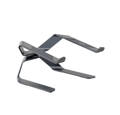 Porodo Ergonomic Laptop Stand with Up to 150° Adjustable Angle, Aluminum Alloy  Material, 14"-17.3" Laptop Compatibility, Stable and Secure, Patented Design - Gray