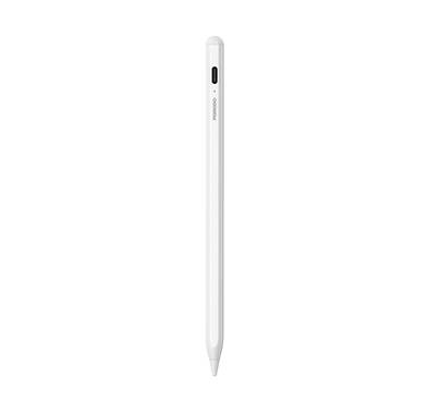 Porodo Universal Pencil for Mobile and Tablet, 1.5mm Nib, Double Tap, Magnetic Attachment, Aluminum & Magnetic Surface - White