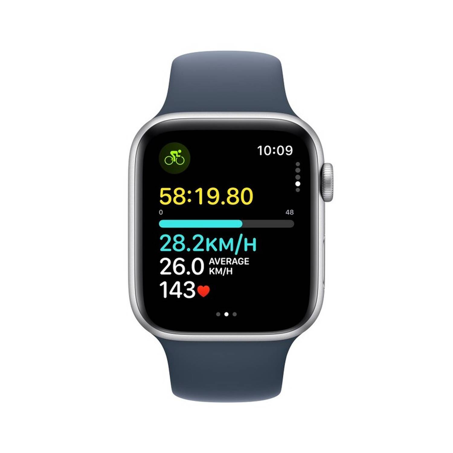 Apple Watch SE 2023 (GPS) Silver Aluminum Case with Storm Blue 