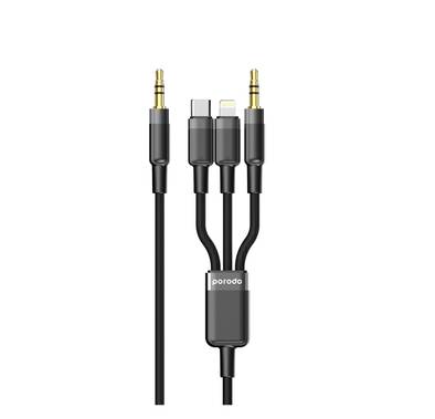 Porodo Multi-Device AUX 3.5mm Type-C Cable With Lightning...