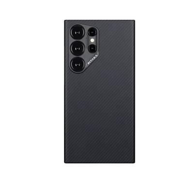 Pitaka MagEZ Case 4 for Samsung Galaxy S24 Series, MagSafe compatible, Anti-Slip Textured Grip, Impossibly Thin Size and Lightweight - Black/Grey Twill