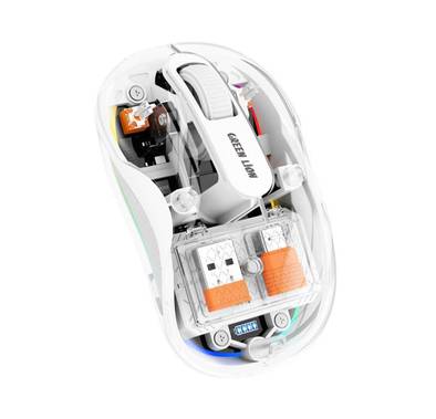 Green Lion Wireless Turtle Mouse, Connects to Up to 3 Devices Simultaneously, 3 Million Times Clicking Life, Up to 2400DPI Resolution, Rechargeable 400mAh Battery, 10m Distance Range - White