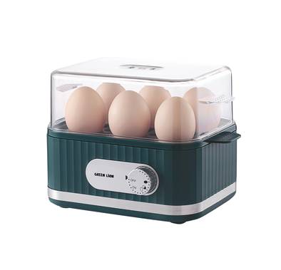 Green Lion Smart Egg Cooker with 1-6 Eggs Capacity, Jog Dial Control, 3-Level Cooking Mode, 400W Rated Power, Portable & Compact Design, Easy & Fast Cooking - Green