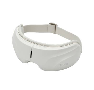 Porodo Eye Wellness Massager with Skin-Friendly Fabric & Hot Compress, 1.5 Hours Working Time, 1200mAh Battery Capacity, 180° Folding Design, 5 Massage Modes - White