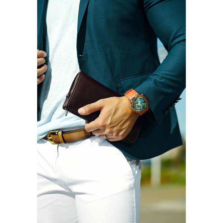 Porodo Cristallo AP Smart Watch 49mm with 1.43" AMOLED Display, 466x466p Resolution, 260mAh Lithium Polymer Battery, Bluetooth V3.0, V5.0, IP68, 128MB Flash Memory, 7-15 Days Working Time - Rose Gold 