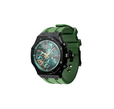 Porodo Cristallo AP Smart Watch 49mm with 1.43" AMOLED Display, 466x466p Resolution, 260mAh Lithium Polymer Battery, Bluetooth V3.0, V5.0, IP68, 128MB Flash Memory, 7-15 Days Working Time - Black 