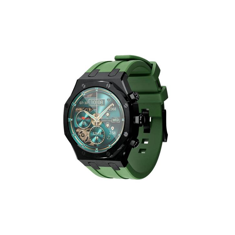 Porodo Cristallo AP Smart Watch 49mm with 1.43" AMOLED Display, 466x466p Resolution, 260mAh Lithium Polymer Battery, Bluetooth V3.0, V5.0, IP68, 128MB Flash Memory, 7-15 Days Working Time - Black 