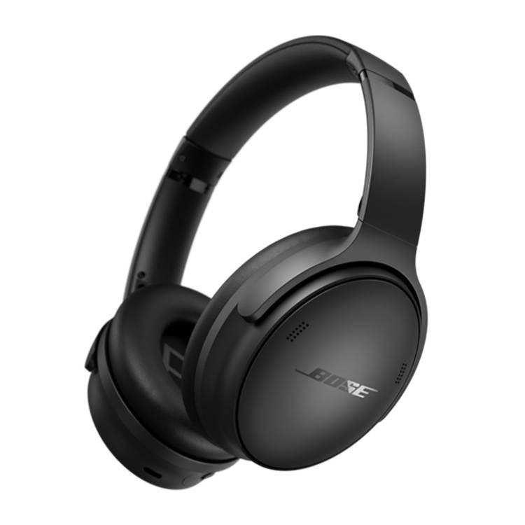 Bose Quiet Comfort Ultra Headphones with Removable Cushions, Active Noise Cancelling, Built-in Microphone, Echo Reduction, Up to 24 Hours Playtime - Black