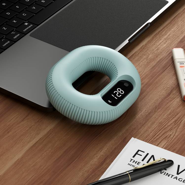 Porodo Smart Strength Grip with Digital Display, 60mAh Battery Capacity, App Game Interaction, Type-C Charging Port, 1 Hour Charging Time, 5 Hours Working Time, Bluetooth Version 5.1 - Blue