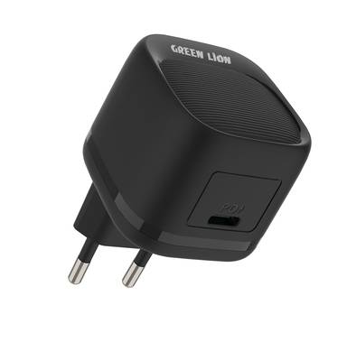 Green Lion PD 20W USB-C  EU Wall Charger With USB-C To USB-C Cable - Black