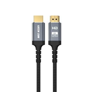 Green Lion 8k HDMI to HDMI Cable with 7.1 Surround Audio Support, Mirror Mode & Extend Mode, 2m in Length, 48Gbps Transfer Speed, 8K Ultra HD Resolution - Black