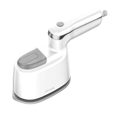 Porodo Lifestyle Mini Steam Iron 1000W UK with Rotatable Handle, Compact & Portable, Strong Steam, 120mL Water Tank Capacity, Ceramic Soleplate, 1.7m Cable Length - White