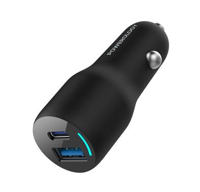 Powerology Dual Port Car Charger with 35W Power Delivery,...