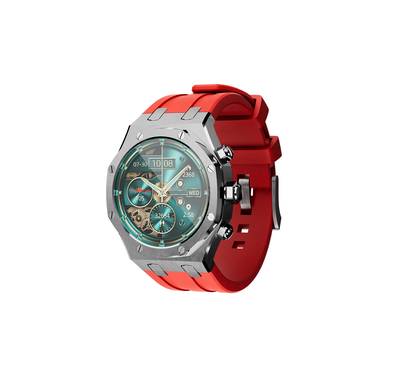 Porodo Cristallo AP Smart Watch 49mm with 1.43" AMOLED Display, 466x466p Resolution, 260mAh Lithium Polymer Battery, Bluetooth V3.0, V5.0, IP68, 128MB Flash Memory, 7-15 Days Working Time - Silver