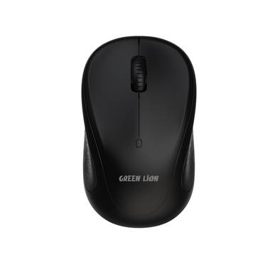Green Lion G50 Wireless Mouse with 1200 DPI, 10m Operating Range, Auto-Sleep Function, 3 Control Buttons, Powered by AA Battery, 2.4GHz Connection - Black