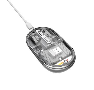 Green Lion Transparent Invisible Click Power Mouse Lite, ABS Plastic Material, Invisible Click Power - Gray