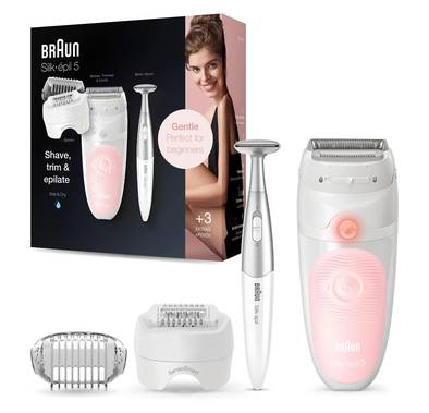 Braun Silk-Epil SES-5820 Wet & Dry Epilator - White / Pink