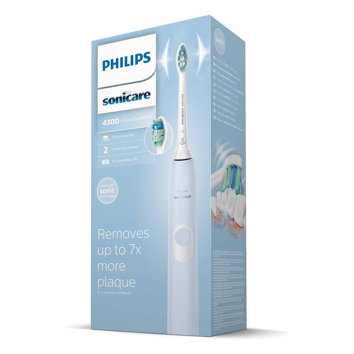 Philips Sonicare ProtectiveClean 4300 Sonic Electric Toothbrush-HX6803/26 -  Light Blue | UAE (HX6803/26)