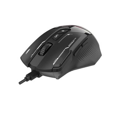 Porodo 7200 DPI Gaming Wired Mouse with 8 Programmable Keys & 13 Modes RGB Light, 6 Levels DPI, 125Hz Polling Rate, USB Interface, Instant 725F, 3 Million Clicks Lifespan - Black  