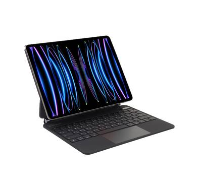 Levelo AeroBoard Saffanio Leather Wireless Keyboard for iPad Pro 12.9" & iPad Air 13" M3 (2025) with Multi-Gesture Trackpad, 300 Hours Standby Time, Up to 130° Adjustable Angle - Black