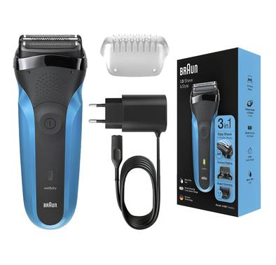 Braun 310BT Series 3 Wet and Dry Shaver  - Black / Blue