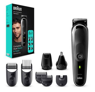 Braun MGK3440 beard & hair Trimmer - 8-in-1 Style Kit 3  - Black