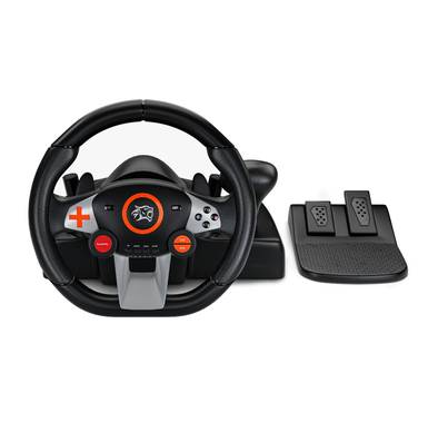Porodo Gaming 7 in 1 Steering Wheel	 - Black