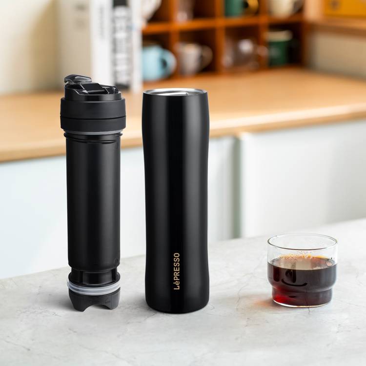Lepresso Portable Mug French Press Coffee Tea Black UAE LPSPFPBK