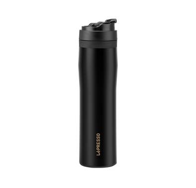 Lepresso Portable Mug French Press with 350mL Capacity, Designed for Brewing Coffee & Tea, Up to 8 Hours Cold Retention, Up to 12 Hours Hot Retention - Black