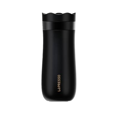 LePresso Insulated Mug with French Press - Black